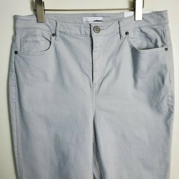 Loft Jeans 32 Curvy Gray Skinny Crop Dip Dye Casual Summer Stretchy Midsize - Picture 2 of 9